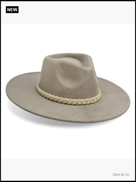 Felt Rancher Fedora Hat Wide Brim Unisex Vintage Cowboy Style main image 7